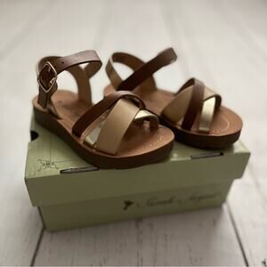 Sarah-Jayne Docia Sandal Girls Brown Size 6 Strappy Leather New In Box